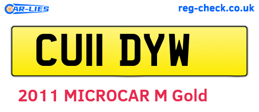CU11DYW are the vehicle registration plates.