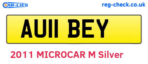 AU11BEY are the vehicle registration plates.