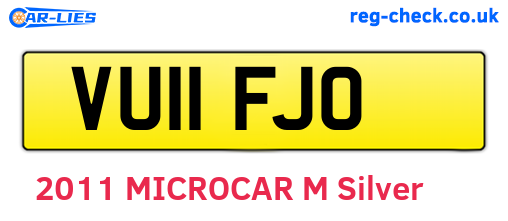 VU11FJO are the vehicle registration plates.