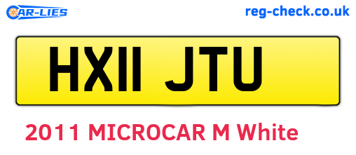 HX11JTU are the vehicle registration plates.
