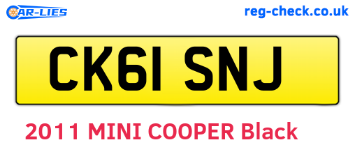 CK61SNJ are the vehicle registration plates.
