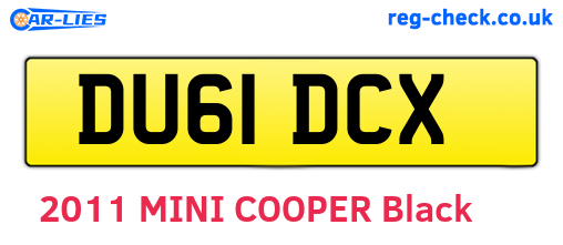 DU61DCX are the vehicle registration plates.