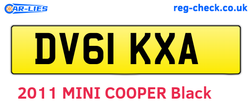 DV61KXA are the vehicle registration plates.
