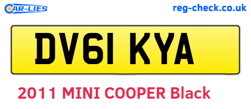 DV61KYA are the vehicle registration plates.