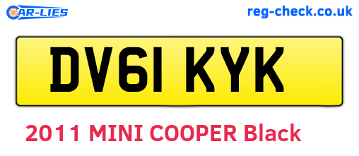 DV61KYK are the vehicle registration plates.