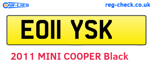 EO11YSK are the vehicle registration plates.