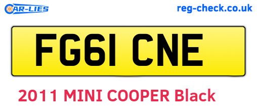 FG61CNE are the vehicle registration plates.