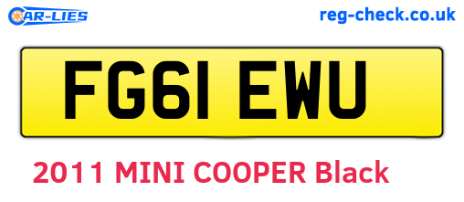 FG61EWU are the vehicle registration plates.