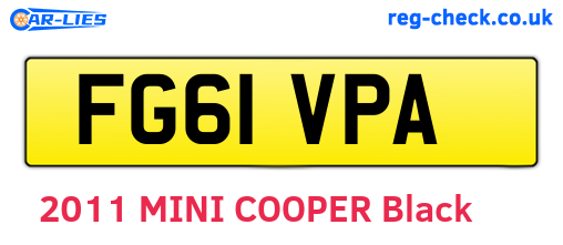 FG61VPA are the vehicle registration plates.