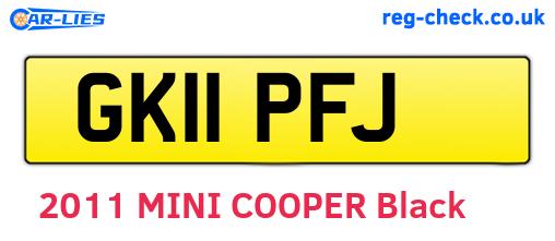 GK11PFJ are the vehicle registration plates.