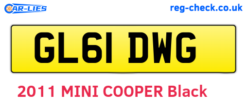 GL61DWG are the vehicle registration plates.