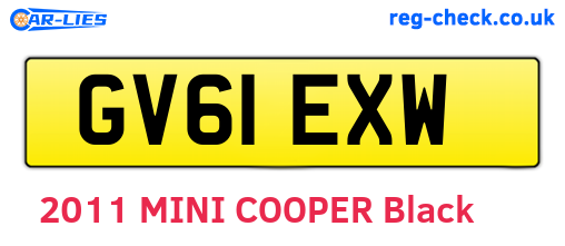GV61EXW are the vehicle registration plates.