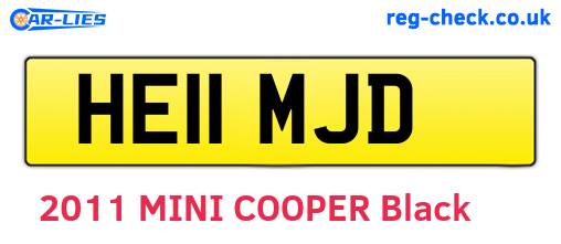 HE11MJD are the vehicle registration plates.