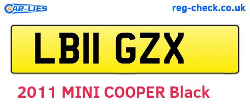 LB11GZX are the vehicle registration plates.