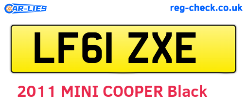 LF61ZXE are the vehicle registration plates.