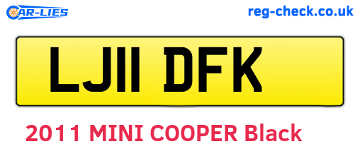 LJ11DFK are the vehicle registration plates.