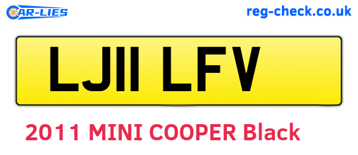 LJ11LFV are the vehicle registration plates.