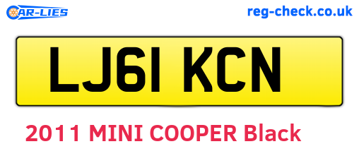 LJ61KCN are the vehicle registration plates.