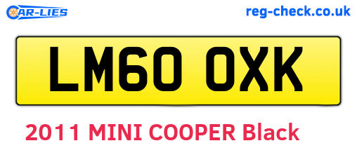 LM60OXK are the vehicle registration plates.