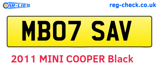 MB07SAV are the vehicle registration plates.