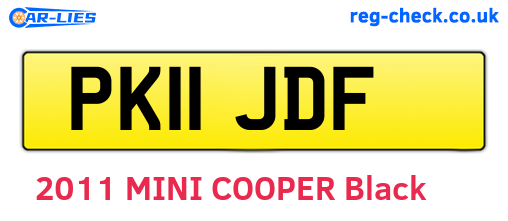 PK11JDF are the vehicle registration plates.