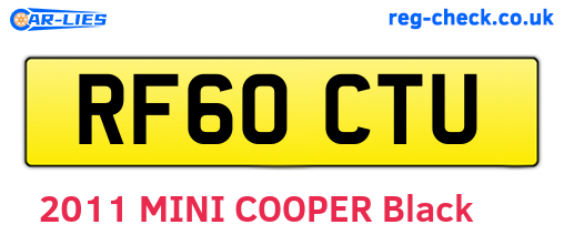 RF60CTU are the vehicle registration plates.