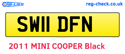 SW11DFN are the vehicle registration plates.