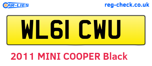 WL61CWU are the vehicle registration plates.