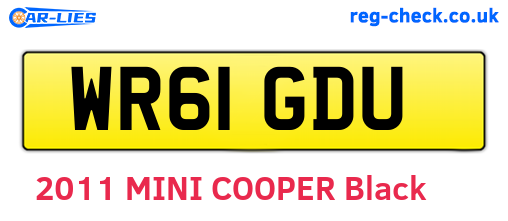 WR61GDU are the vehicle registration plates.