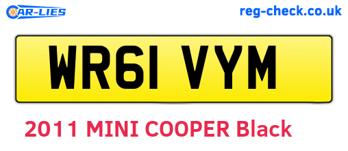 WR61VYM are the vehicle registration plates.