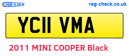 YC11VMA are the vehicle registration plates.
