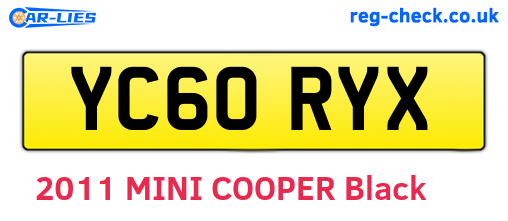 YC60RYX are the vehicle registration plates.