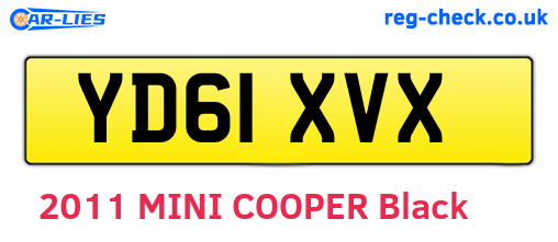 YD61XVX are the vehicle registration plates.