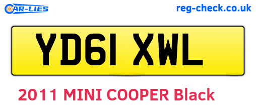 YD61XWL are the vehicle registration plates.