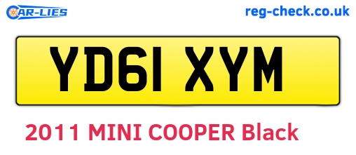 YD61XYM are the vehicle registration plates.