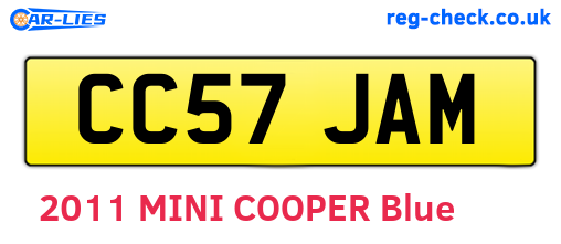 CC57JAM are the vehicle registration plates.