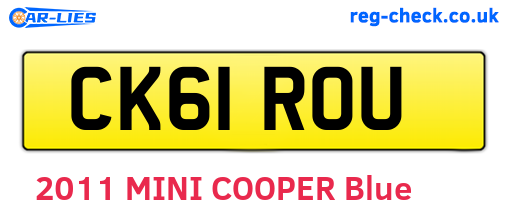 CK61ROU are the vehicle registration plates.
