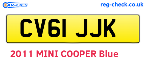 CV61JJK are the vehicle registration plates.