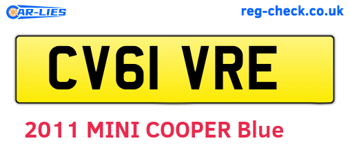 CV61VRE are the vehicle registration plates.