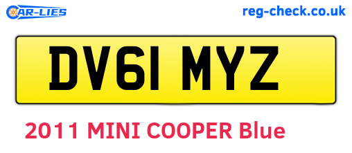 DV61MYZ are the vehicle registration plates.