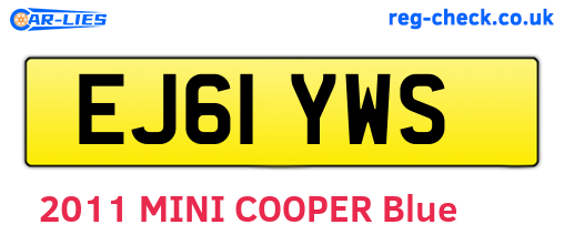 EJ61YWS are the vehicle registration plates.