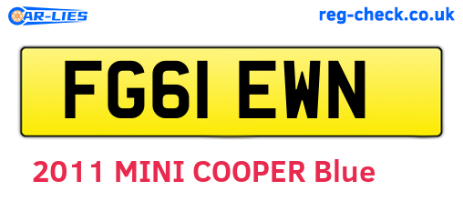 FG61EWN are the vehicle registration plates.
