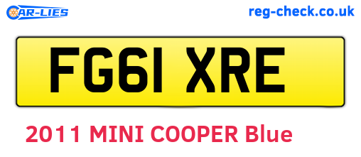 FG61XRE are the vehicle registration plates.
