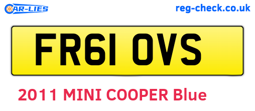 FR61OVS are the vehicle registration plates.