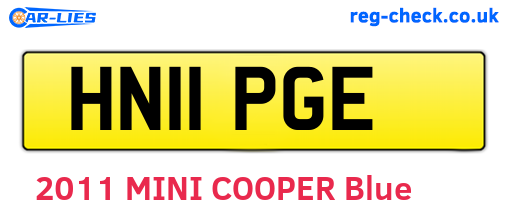 HN11PGE are the vehicle registration plates.