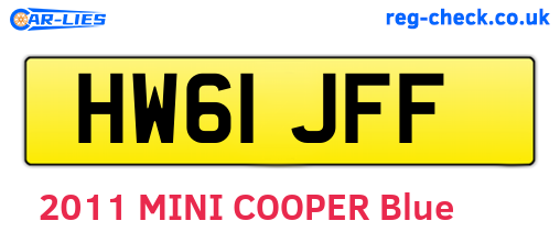 HW61JFF are the vehicle registration plates.