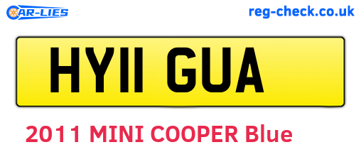HY11GUA are the vehicle registration plates.