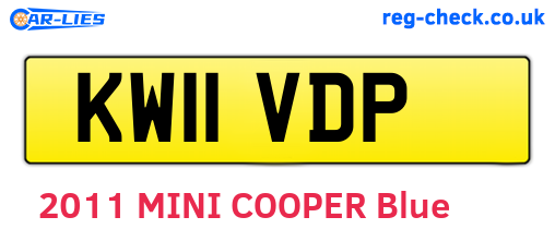 KW11VDP are the vehicle registration plates.