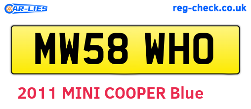 MW58WHO are the vehicle registration plates.
