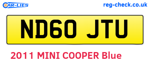 ND60JTU are the vehicle registration plates.